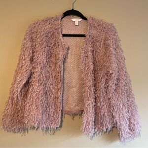 LC Lauren Conrad lavender feather jacket
